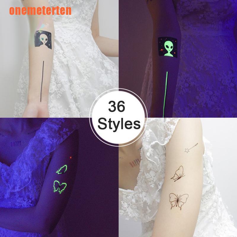 Hình Xăm Dán Tạm Thời Màu Dạ Quang Độc Đáo