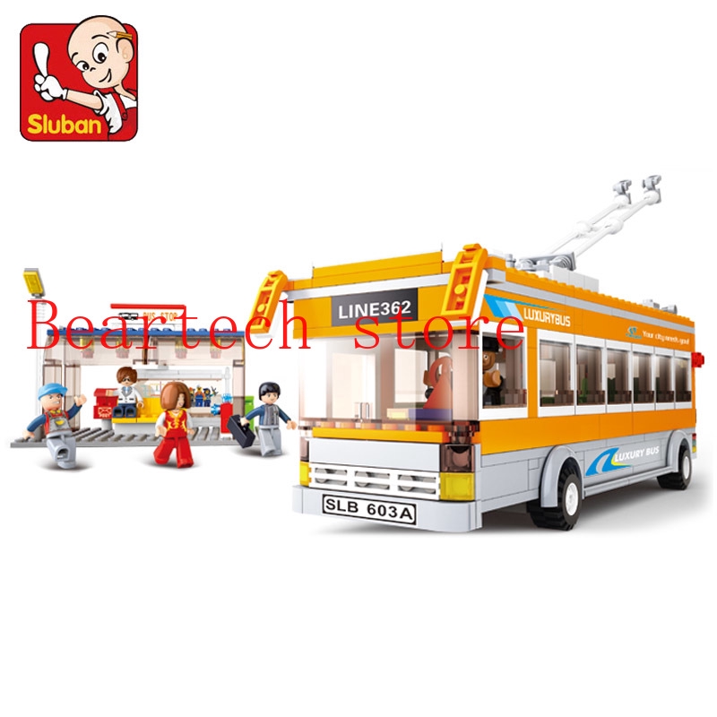 Sluban 032 bộ đồ chơi lego mô hình xe buýt thành phố cho trẻ em