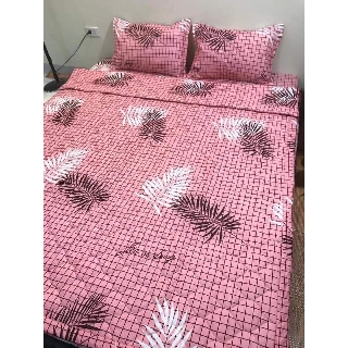 Ga trải giường 1mx1m9,cotton poly hàn mềm,chọn mẫu,lá hồng