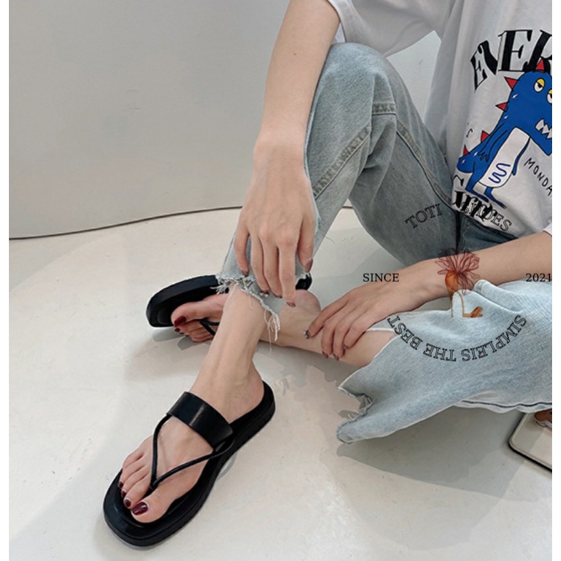 DÉP LÊ TOTIIE SHOES - SANDAL THỜI TRANG XỎ NGÓN - DÉP NỮ MŨI VUÔNG ĐẾ BẰNG 3CM D2204210