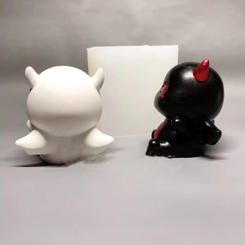 Khuôn Silicon Làm Thủ Công DIY Hình Quỷ 3D Dễ Thương