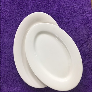 Đĩa sứ bầu dục trắng