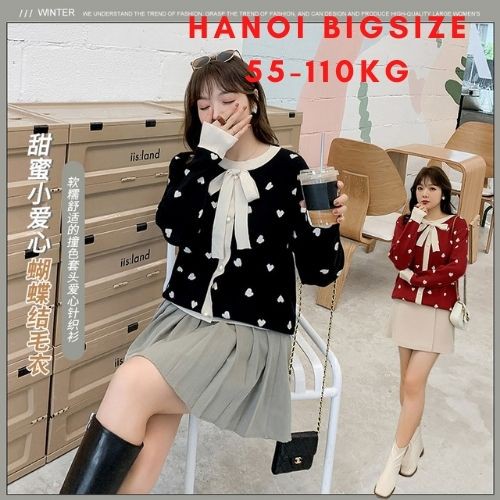 Áo len form rộng cổ nơ cho nữ 65-100kg | BigBuy360 - bigbuy360.vn