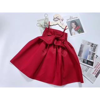 Đầm bé gái đỏ nơ lưng