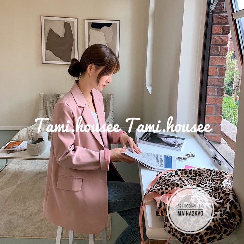 Áo blazer nữ - vest nữ màu hồng xinh và nâu coffee 2 lớp. (ảnh thật ở cuối/hàng sẵn) | BigBuy360 - bigbuy360.vn
