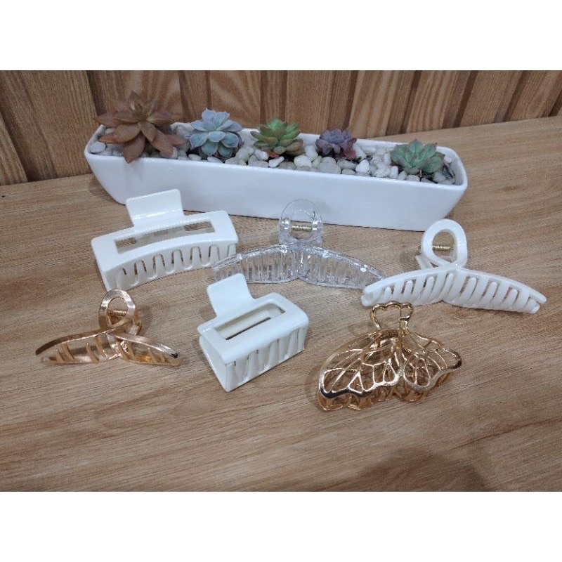 Set 6 kẹp tóc kim loại + nhựa acrylic