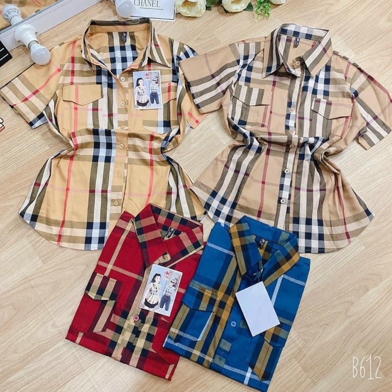 Áo sơ mi caro hàng cao cấp Quảng Châu, sơ mi bbr giá rẻ