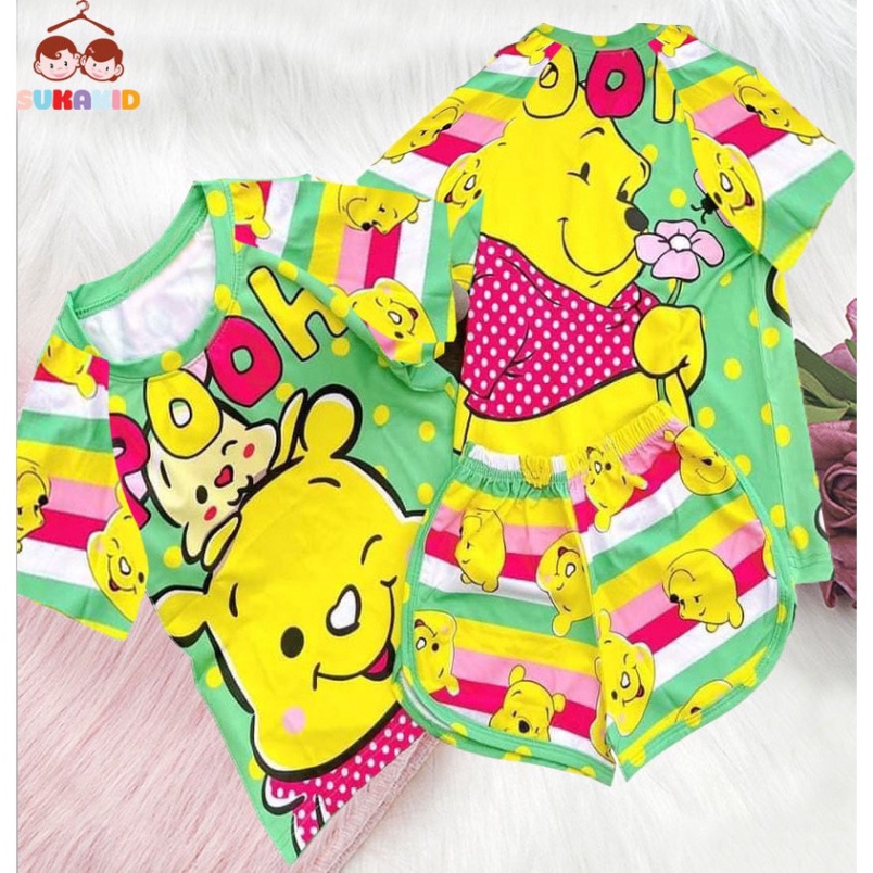( Km ) Bộ quần áo bé gái 3d hình siêu cute chất liệu thoáng mát mềm mịn hinh gấu sọc,ngựa vằn,mèo dâu 6kg đên 40kg.GN012