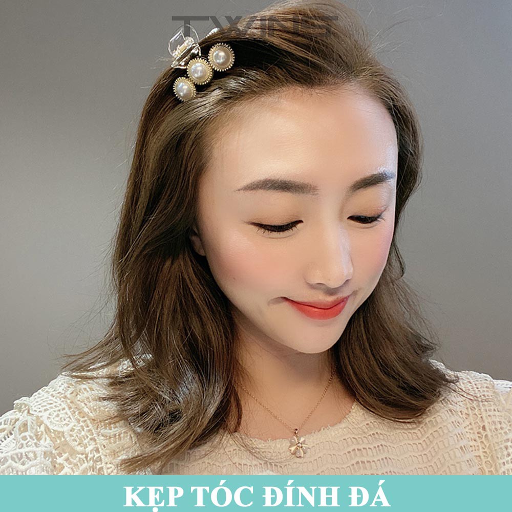 Kẹp tóc kim loại đính đá SK202 sang trọng, dễ thương, xinh đẹp phong cách Hàn Quốc làm phụ kiện tóc cho nữ