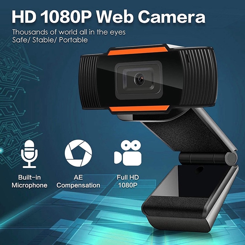 WEBCAM HD X2 1080P Livestream Tích Hợp Micro, WEBCAM Học Online Full HD Siêu Nét Chân Kẹp, WEBCAM Giá Rẻ Bảo Hành 3Tháng