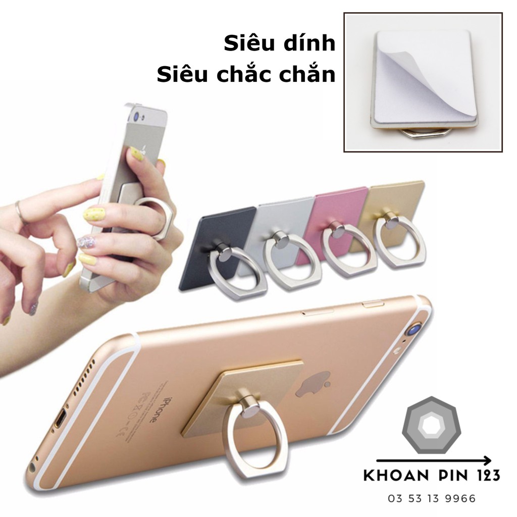 Giá đỡ điện thoại hình chiếc nhẫn, móc dán cho mọi dòng điện thoại Iphone, Samsung, Xiaomi, Oppo...