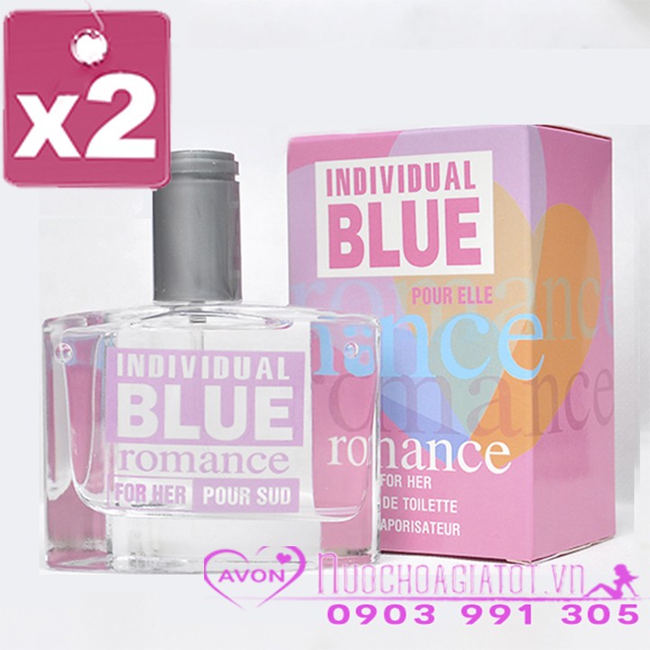 FREE SHIP CHÍNH HÃNG BỘ 2 CHAI NƯỚC HOA NỮ AVON BLUE  ROMANCE FOR HER 50ML MÀU HỒNG PHILLIPINE