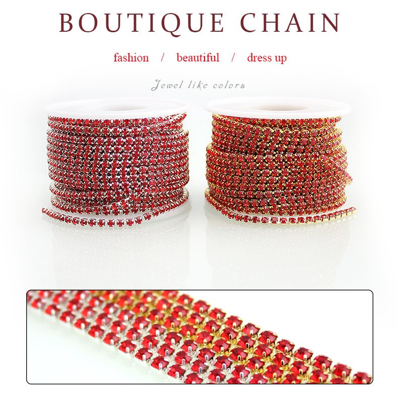 Cuộn Dây Chuỗi Hạt Pha Lê Dùng Làm Đồ Trang Sức Thủ Công Thời Trang Qiao10 Yards / roll SS6 SS12