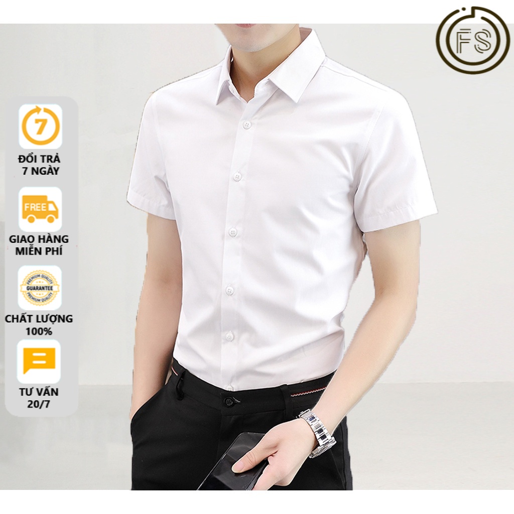 Áo Sơ Mi Nam Ngắn Tay OFS trẻ trung cao cấp Loại Đẹp Dáng Slimfit Dễ Phối Đồ Đi Học Đi Làm | BigBuy360 - bigbuy360.vn