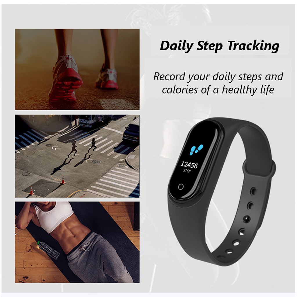 [Smart watch M4]Bluetooth Waterproof Wristband fitness tracker for both men and women calorie Pedometer heart rate Monitor Sports Smart watchs  Ready stock 24HR SHIP