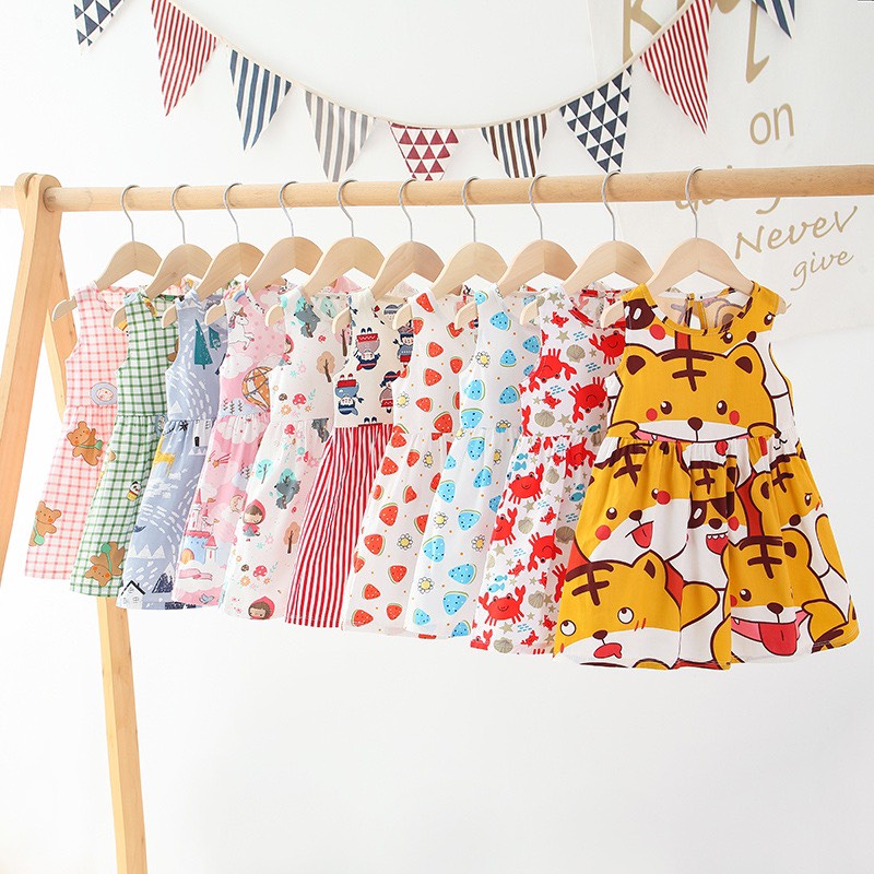 [Link 3] Váy cotton thô mặc hè, váy bé gái,đầm bé gái mẫu mới hè thoáng mát