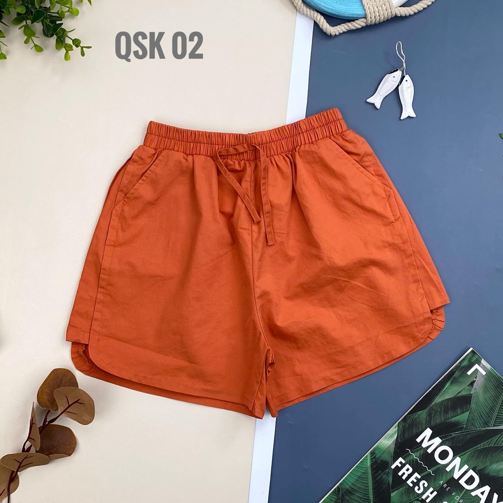 Quần kaki sooc bé gái LITIBABY size 11/16T. dáng quần đùi, chất kaki mềm, mát, buộc dây thể thao