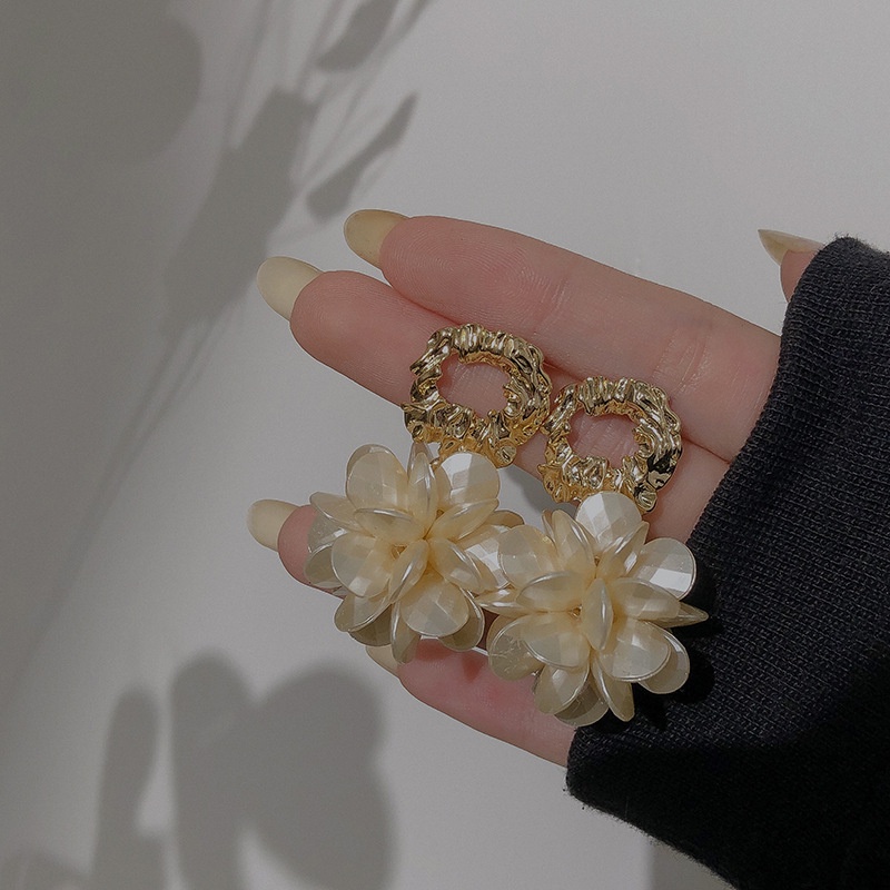 Khuyên Tai Hình Học Ba Chiều Bằng Bạc 925 Phong Cách Cổ Điển Mới