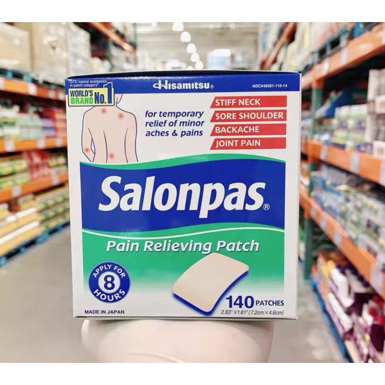 [HỘP 140 MIẾNG] MIẾNG DÁN SALONPAS MỸ 7 GÓI x 20 MIẾNG (HÀNG COSTCO USA)