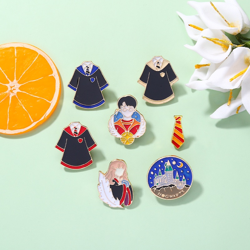 Huy hiệu cài áo QIHE JEWELRY họa tiết phim hoạt hình Harry Potter phụ kiện quần áo/ quà tặng cho bạn bè