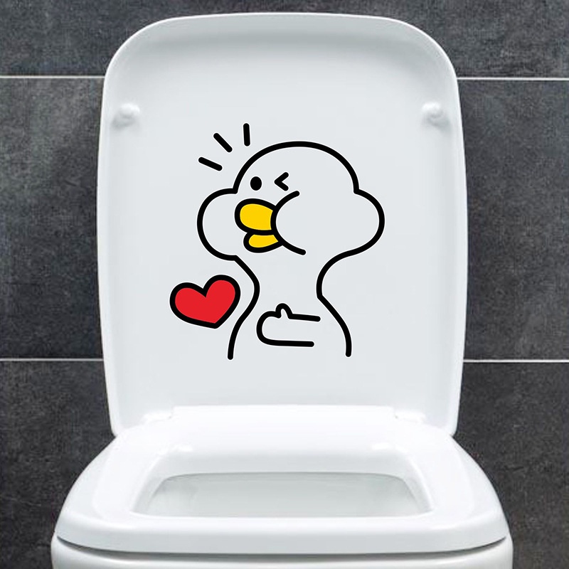 Miếng dán trang trí toilet hình vịt hoạt hình ngộ nghĩnh
