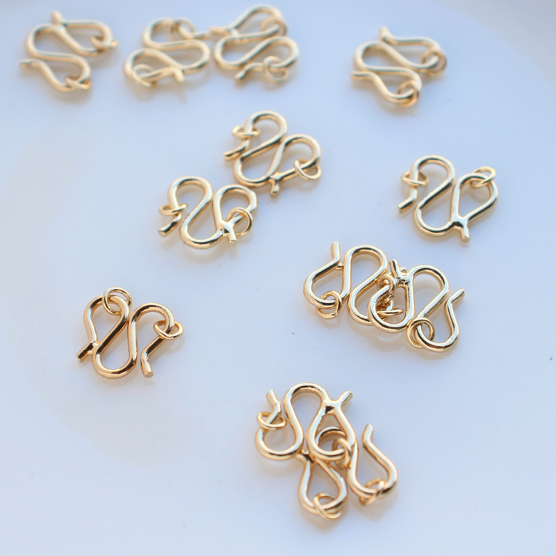 Chốt Cài Dây Chuyền/ Vòng Tay/ Dây Chuyền Bằng Đồng 14k Màu Vàng Kim diy