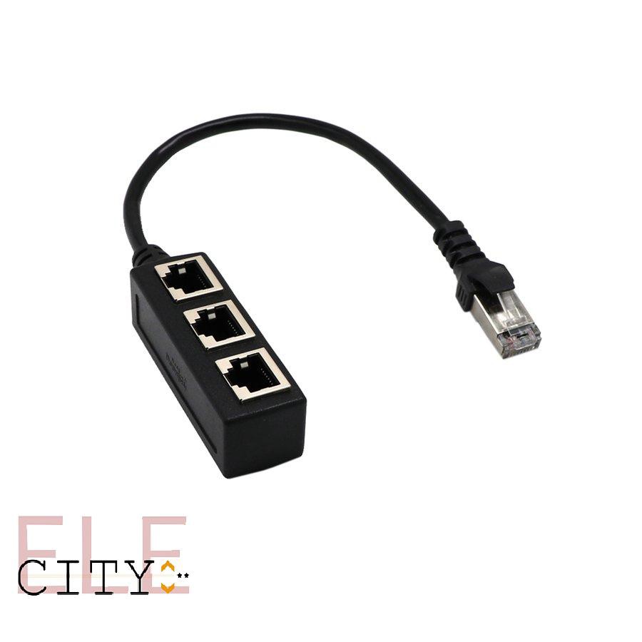 107ele Splitter Ethernet Rj45 Cable Adapter 1 Male To 2 / 3 Female Port Lan Network