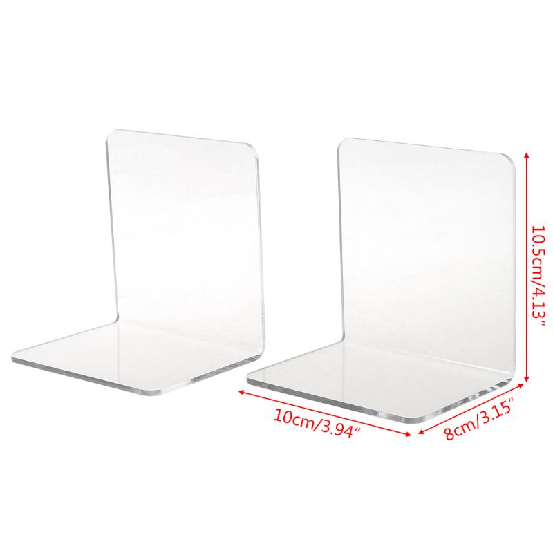 Bộ 2 Giá Đỡ Sách Bằng Acrylic Trong Suốt Hình Chữ L Để Bàn Tiện Dụng
