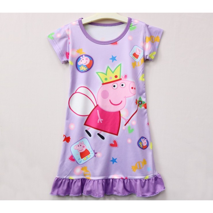 Đầm thun cho bé peppa pig hồng