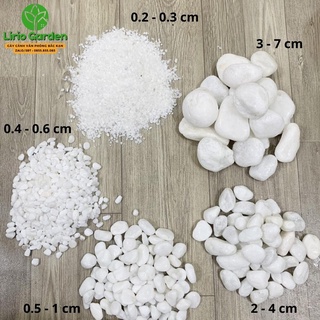 1kg sỏi trắng , đá trắng trang trí tiểu cảnh , cây cảnh , hồ cá