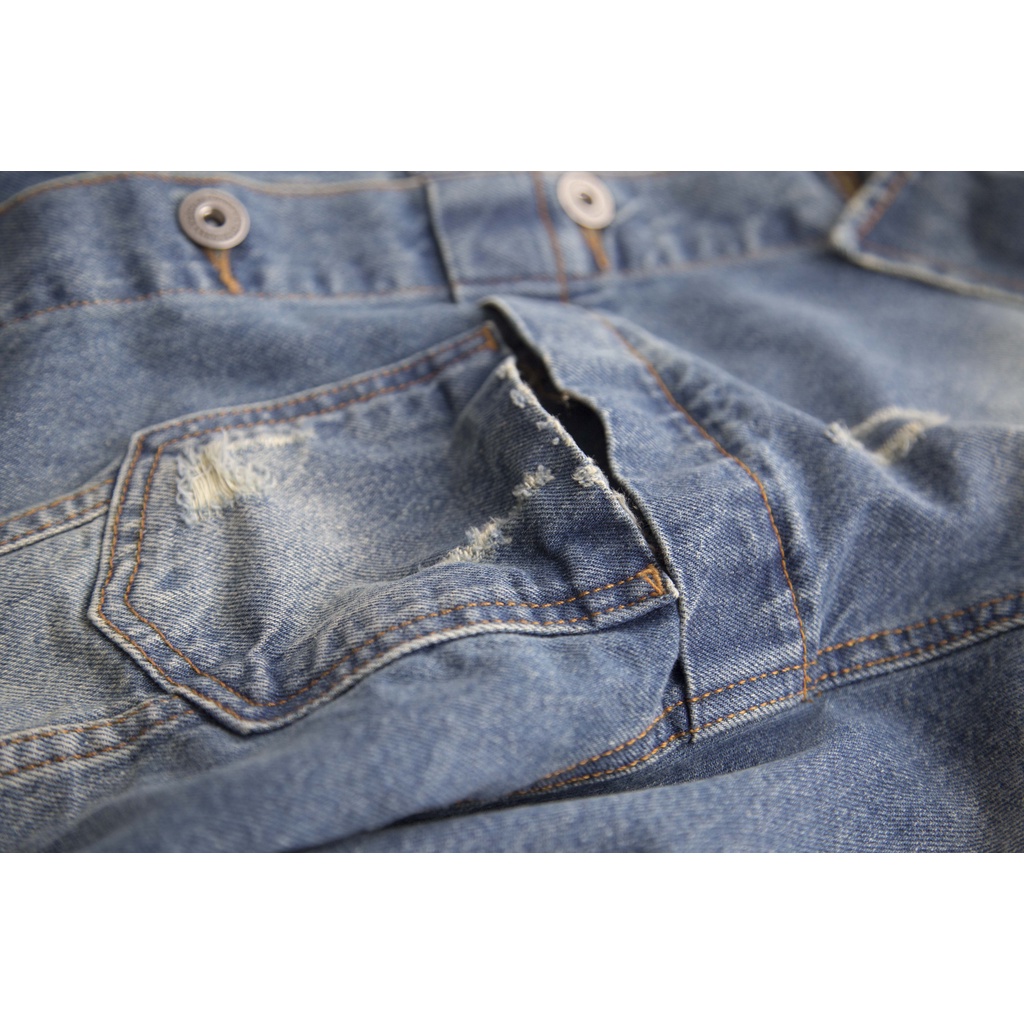 Áo khoác jean, áo bò basic dài tay, denim thời trang năng động trẻ trung LAB - COTTONLAB