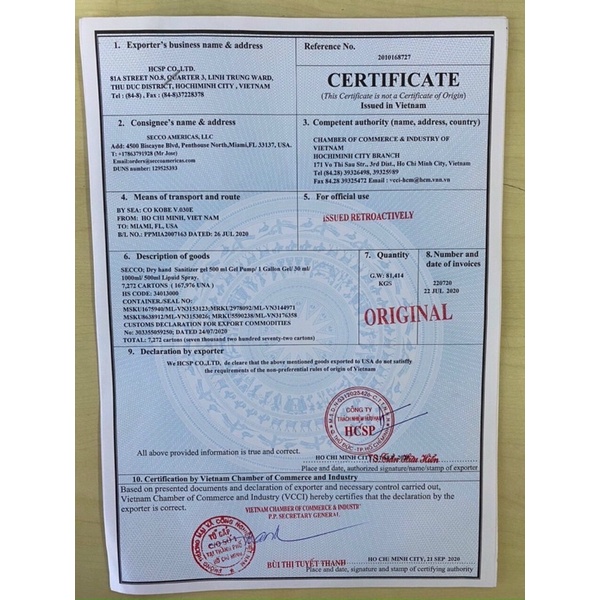 Gel rửa tay SECCO HAND SANITIZER 500ml