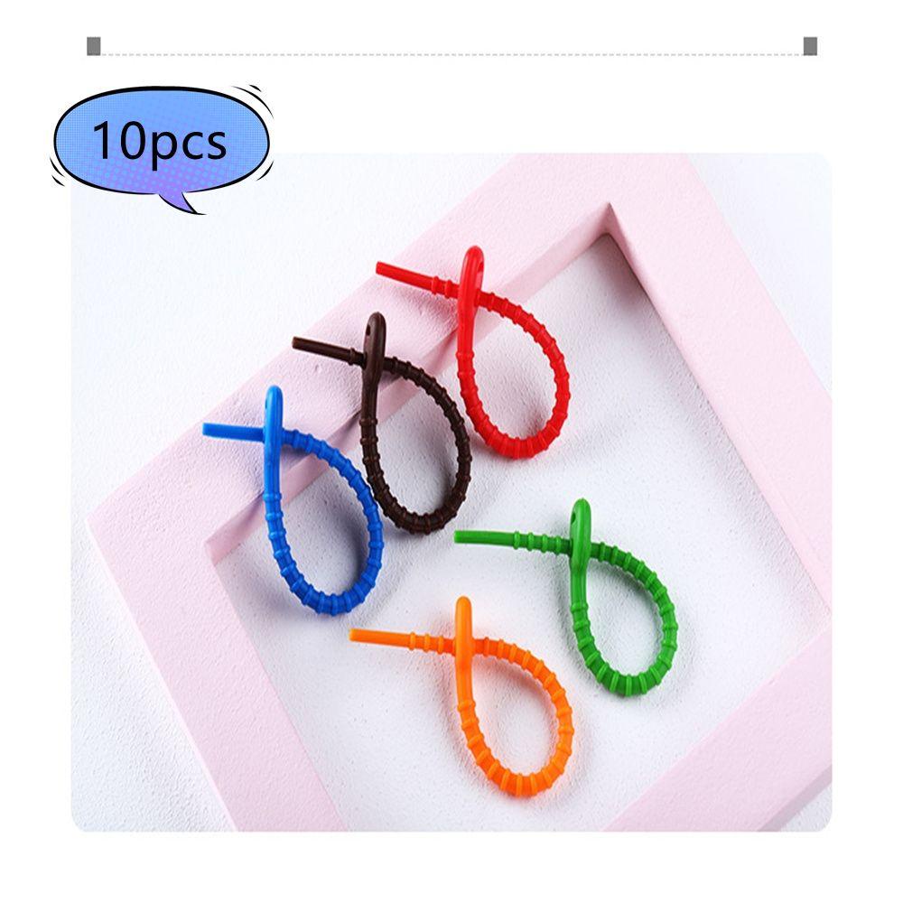 LAYOR1 Bộ 10 Dây Quấn Dây Cáp Bằng Silicone Tiện Dụng