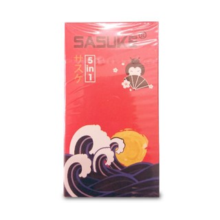 Bao cao su Sasuke 5 in 1 siêu mỏng, gân, gai, kéo dài thời gian - Chống xuất tinh sớm ( hộp 10 cái )