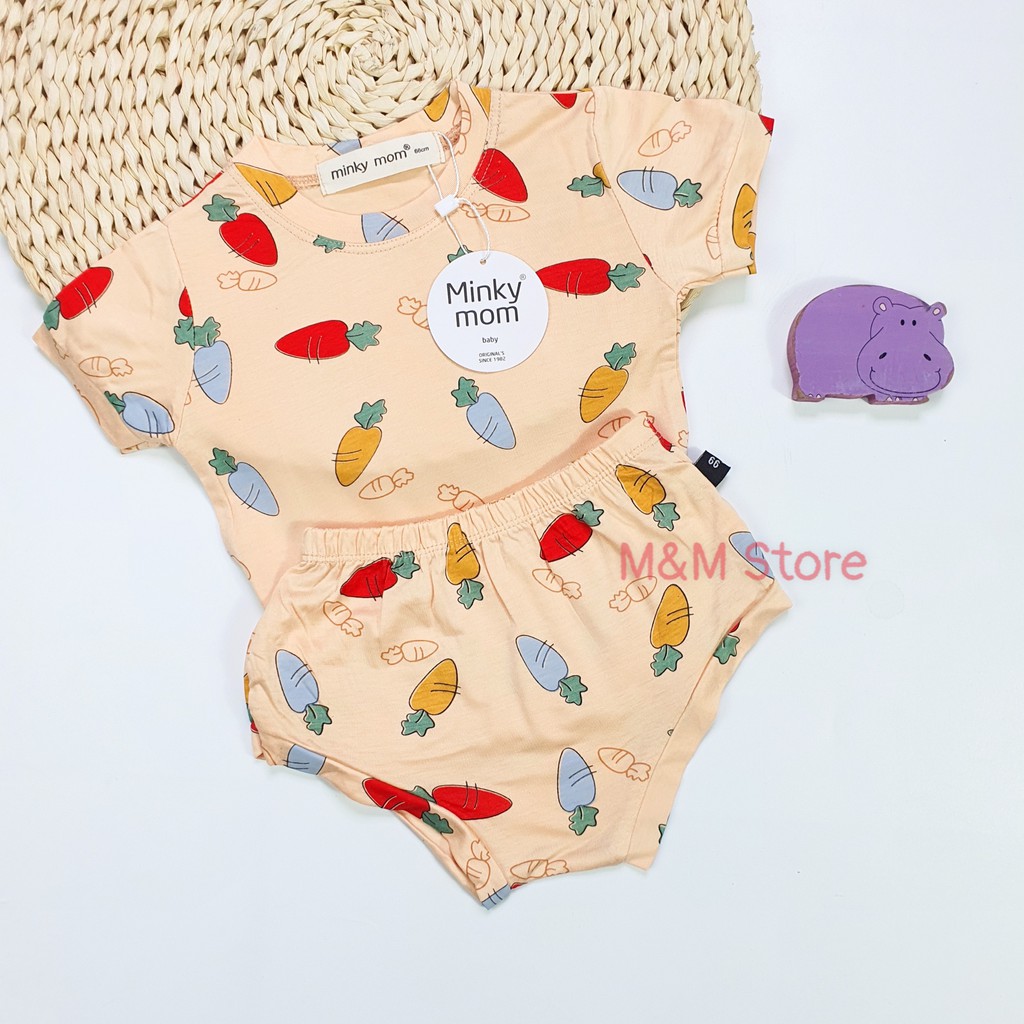 Bộ Chip Thun Lạnh Hãng Minky Mom Nền Chìm Hoa Tiết Dễ Thương Cho Bé Unchi Store (QATE280)