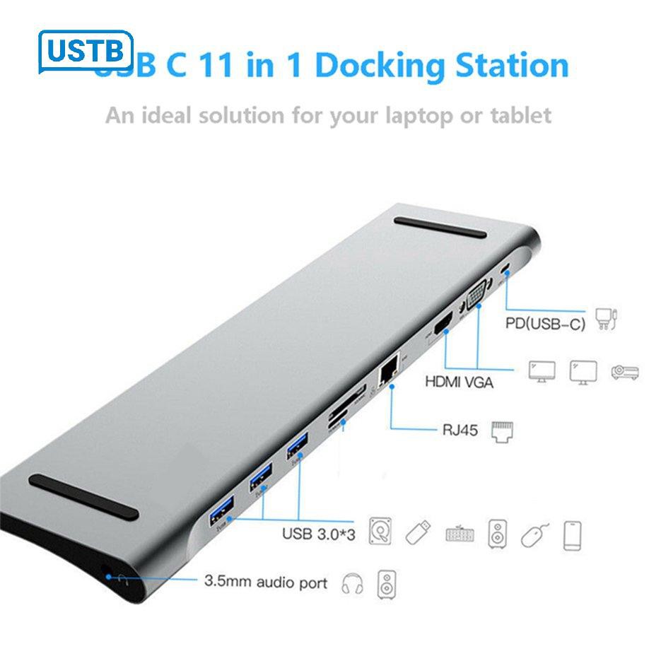 Hub Chuyển Đổi Usb Type C Cho Laptop Vga Rj45