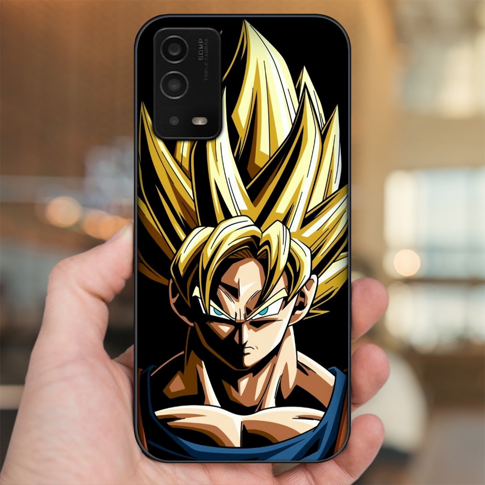 Ốp lưng Oppo A55 4G, A55 5G viền đen in hình Goku Dragon Ball