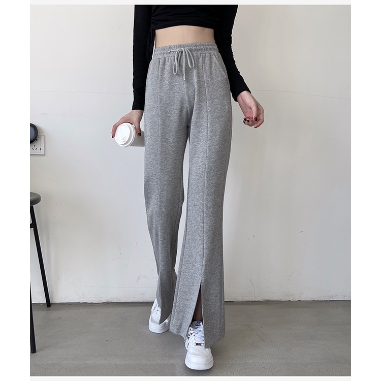 Quần dài SUXI ống rộng xẻ tà thời trang mới cho nữ