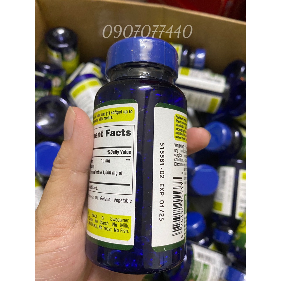 Viên uống tinh dầu tỏi date 2025 Garlic Oil 1000mg Puritan's Pride - EDS Hàng Mỹ