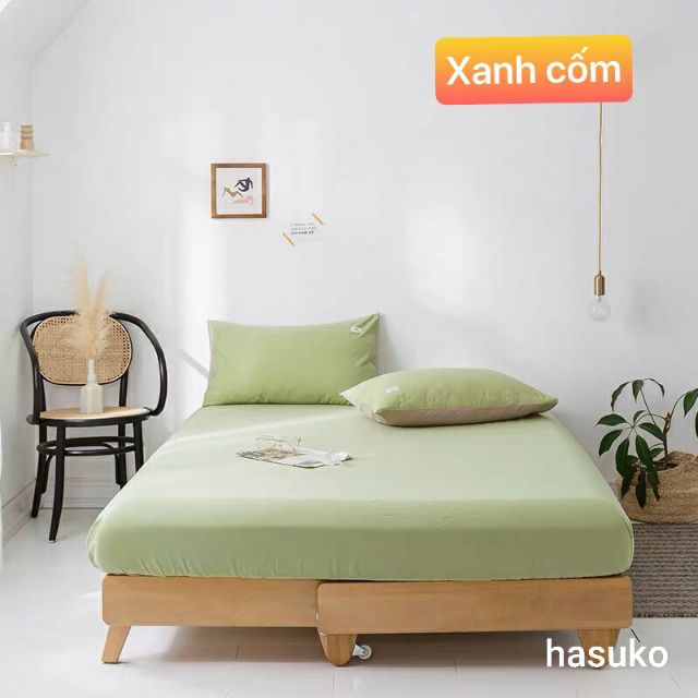 Sét ga gối đũi cotton tici cao cấp nhập khẩu HASUKO gồm 1 ga chun và 2 vỏ gối đủ màu đủ mọi kích thước | BigBuy360 - bigbuy360.vn