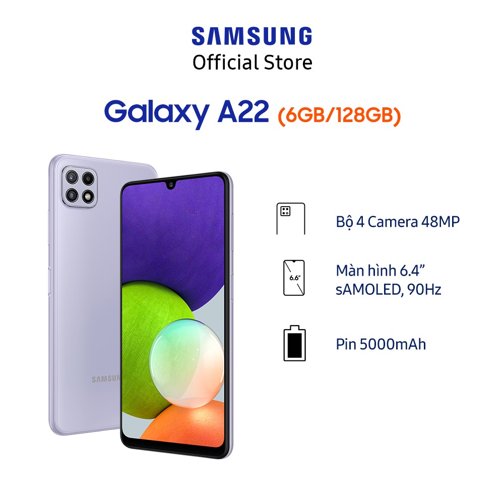 [Mã ELBAU1TR giảm 5% đơn 3TR] Điện thoại Samsung Galaxy A22 (6GB/128GB)