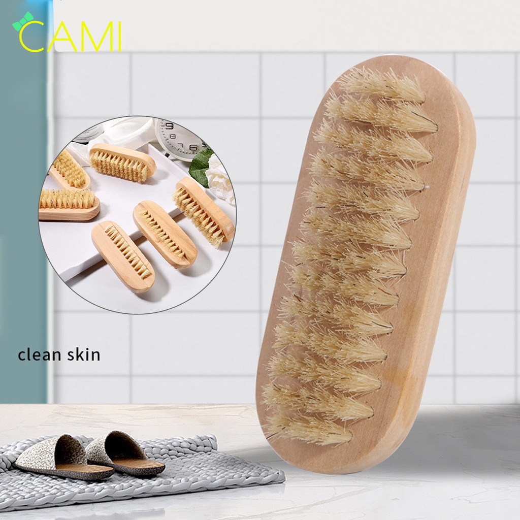 Bàn chải cán gỗ, nhỏ gọn tiện lợi sử dụng trong vệ sinh giày dép và vệ sinh móng tay - Cami - CMPK239