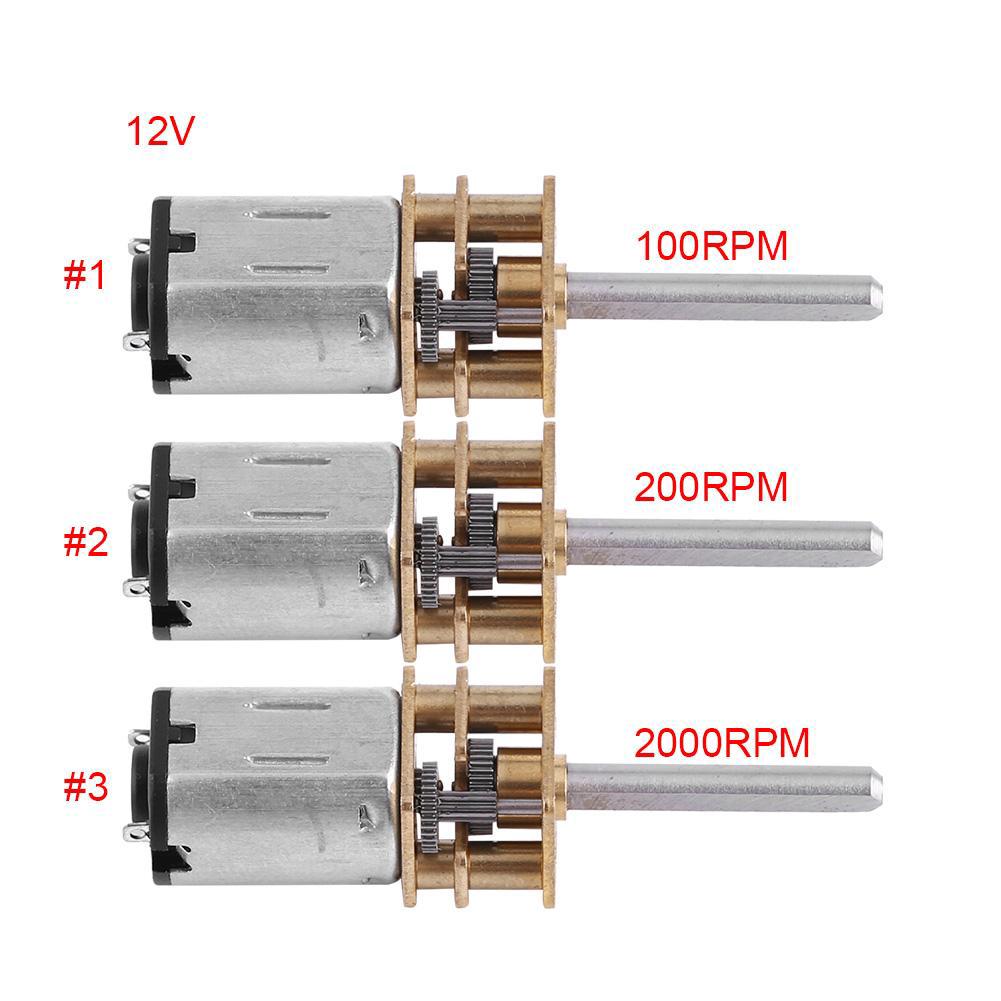 Động cơ bánh răng DC 12V tốc độ 100RPM/ 200RPM/ 2000RPM tùy chọn