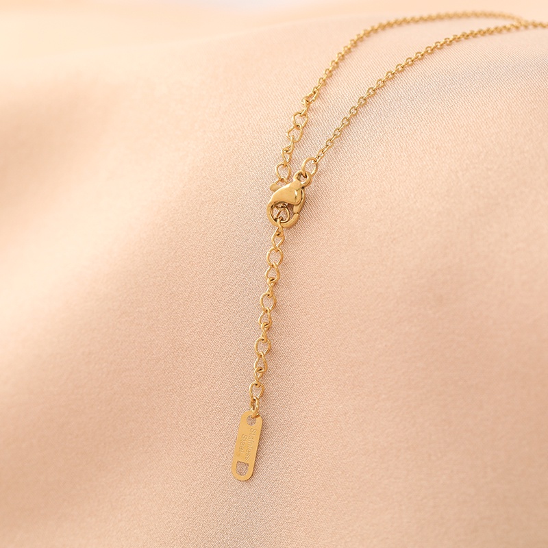 Vòng cổ thép titan JIUDUOLAN đính đá zircon tinh tế không phai màu thời trang thanh lịch cho nữ