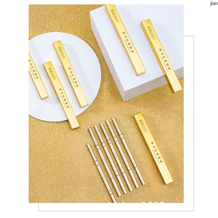 Bút Chì Kẻ Lông Mày Hai Đầu Tam Giác Siêu Mịn Kháng Nước Chống Mồ Hôi Lâu Trôi Không Lem Nhòe