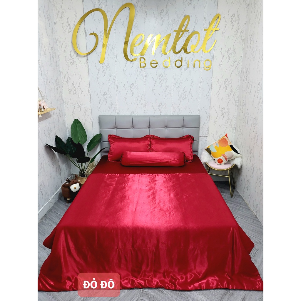 🔥HOT🔥Chăn Ga Phi Lụa Thái Tuấn Cao Cấp Loại 1 Siêu Mát Mịn Đủ Size Nệm, Bộ 4, 5 Món Chăn  Chần Bông _Nemtot Bedding