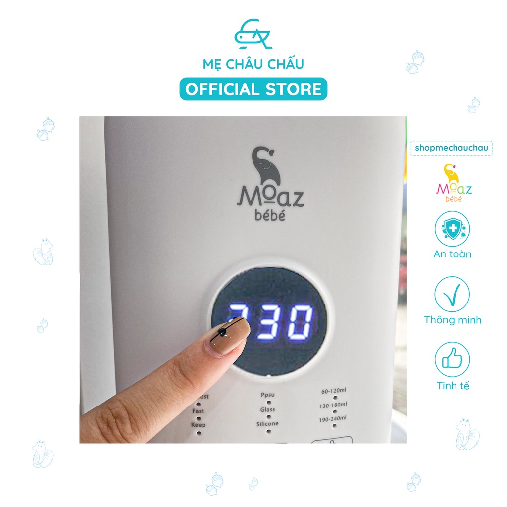 Máy hâm sữa thông minh siêu tốc Moaz Bébé MB033 (Mẫu mới 2022)