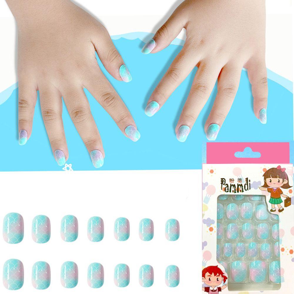 Hộp 24 Móng Tay Giả Che Phủ Toàn Diện Tháo Rời Được Cho Bé