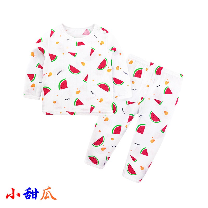 Đồ Bộ Dài Tay Chất Cotton Sợi Tre Lưới Điều Hoà Cho Bé Mặc Đi ngủ size 73-130