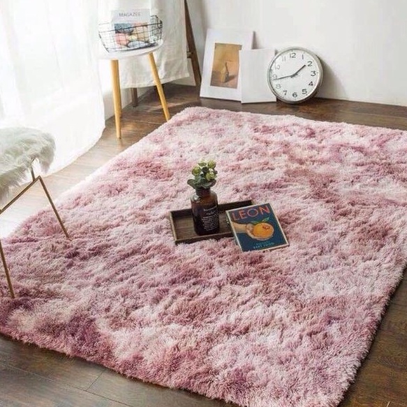 Thảm lông loang trải sàn trang trí phòng khách decor phòng ngủ